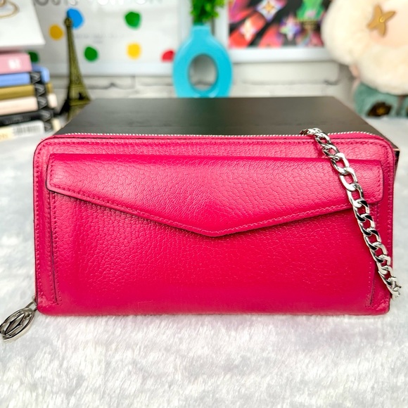 Cartier Handbags - Cartier Wallet Crossbody Bag in Pink Leather with chain NICE Pre-owned